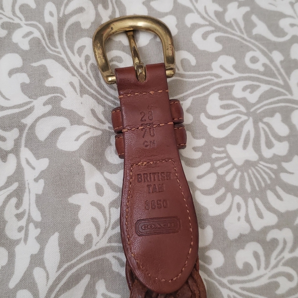 Coach Brown Leather Braided Belt - Picture 6 of 9
